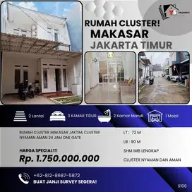 MAKASAR JAKTIM RUMAH 2 LT DALAM CLUSTER 27 RUMAH S106