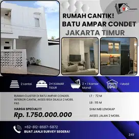 BATU AMPAR CONDET RUMAH MINIMALIS DALAM CLUSTER JUAL FURNISHED Z49