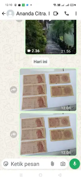 Dijual uang kertas kuno per lembar Rp.5.000.000