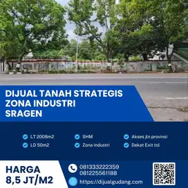 Tanah industri Sragen jual cepat luas 2008m