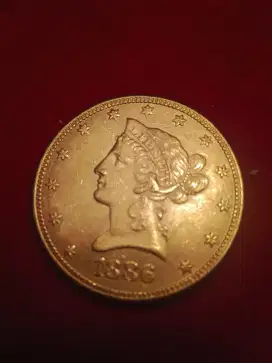 American Gold Coins Liberty Head $10 1886.jn