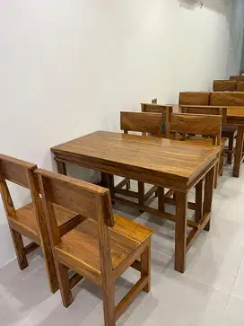 meja warkop/meja makan satu set dapat 4 kursi