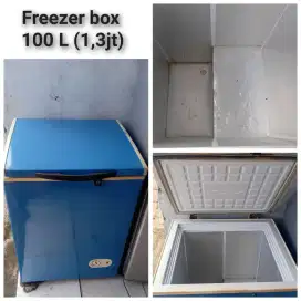 Freezer box 100L bekas bergaransi