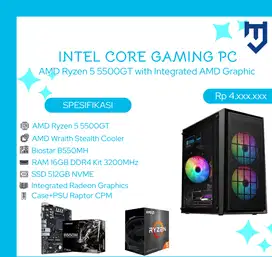 PC Gaming AMD Ryzen 5 5500GT with Integrated Radeon Graphics