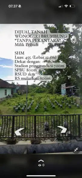 Tanah Kavling Siap Bangun di Brumbung, Wonogiri