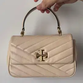 Tas Tory Burch Kira Chevron Top Handle Bag Cream Fullset Original