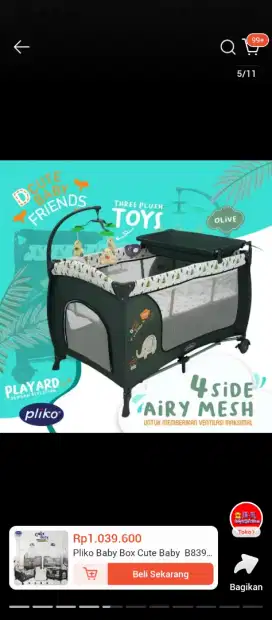 Box baby Pliko kondisi barang masih bagus, barang lengkap semua