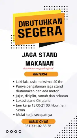 Lowongan jaga stand