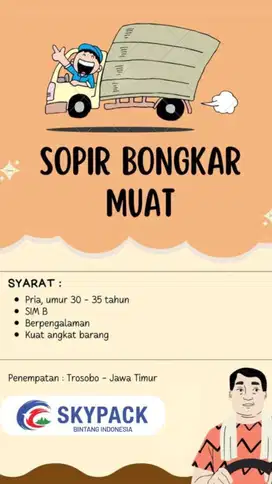 Dicari dan dibutuhkan URGENT , SOPIR SERABUTAN