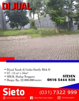 Dijual Cepat! Tanah di Graha Family Blok O