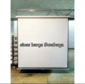 Wall screen 120x120 layar proyektor manual gantung 305x305