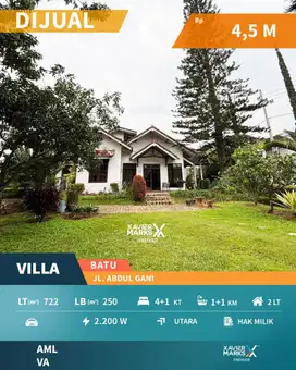 Dijual Villa Asri Kawasan Wisata di Abdul Gani Batu Malang