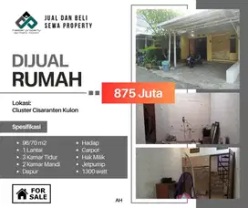 Dijual cepat rumah di Cluster Cisaranten Kulon Arcamanik Kota Bandung