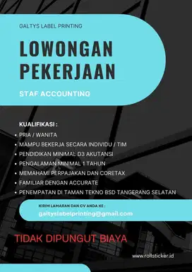Dibutuhkan Accounting