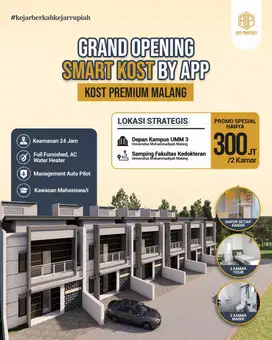 RUMAH KOS EKSKLUSIVE HANYA 300 JT DEPAN KAMPUS MUHAMMDYAH KOTA MALANG