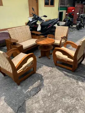 Kursi sedan perahu full jati lawasan art deco vintage