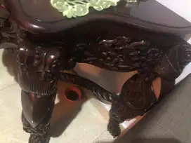 Meja ukir jati asli 1/2 lingkaran