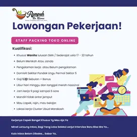 Dibutuhhkan Karyawan Wanita Untuk Gudang Rempah