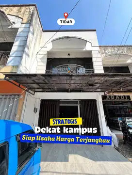 Ruko strategis dekat kampus Stiki dan kuliner di raya Tidar Malang