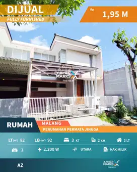 Dijual Rumah Modern Furnish Minimalis di Permata Jingga Malang