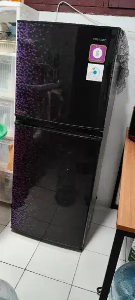 kulkas sharp 2 pintu 205 liter belum 1 tahun