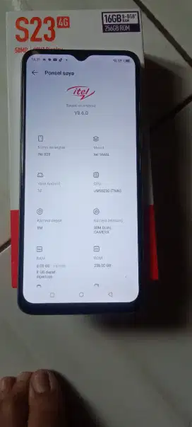 itel S23 ram 8+8GB ROM 256