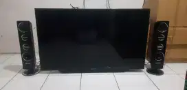 Tv Led 43 polytron, speaker & remot aja, analog tanpa stb, segel