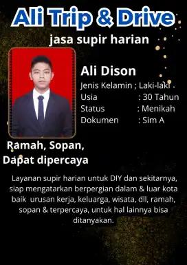 Jasa supir harian dan teman berwisata