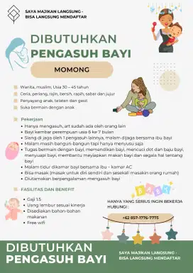 Dibutuhkan oengasuh bayi