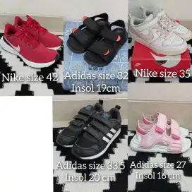 Sepatu anak nike adidas