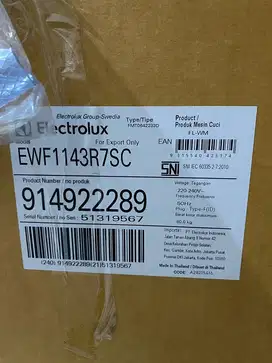 BARANG BARU Mesin Cuci Front Loading Electrolux (kapasitas 11 kg)