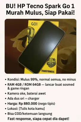 hp Tecno spark go1