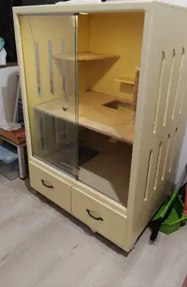 Kandang Hewan 2 Tingkat - Catquarium Kayu