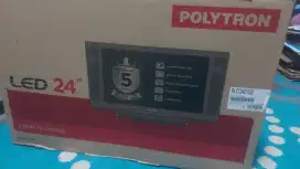 Jual TV tabung  Polytron 24 inch mulus lengkap sama dusnya