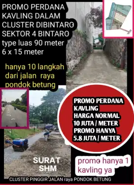 Tanah kavling di CLUSTER mewah