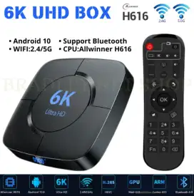 Stb android box 6K UHD Full Apps (Unit Baru)