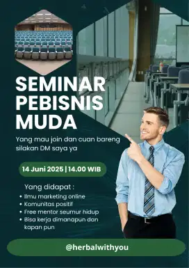 Lowongan Kerja Online (freelance) + Seminar Pebisnis Muda Gratis!