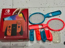 Nintendo Switch Oled Mario Limited Edition Mulus Banyak Bonus