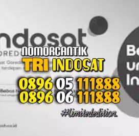 (bisa COD) Nomor CANTIK Kartu TRI INDOSAT DOBEL TRIPEL 111888