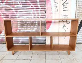 Lemari Buku Display Jengki Original Vintage Jati Tua Solid Anti Rayap