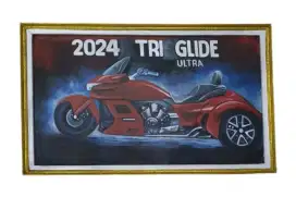 Lukisan harley davidson tri glide ukuran besar
