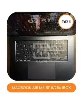#628 Macbook Air M3 15 Midnight 8/256 Ibox WIFI Grsi 18 Aug 2025 BH99%