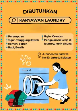 Dibutuhkan cepat karyawan laundry berpengalaman