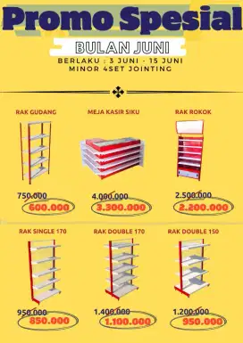 Jual rak gondola untuk minimarket/toko