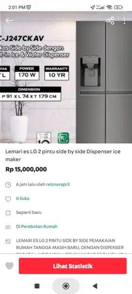Kulkas LG Side by Side Dispenser