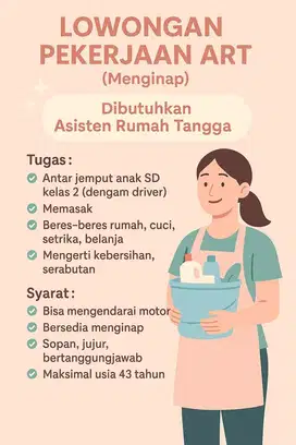 Asisten Rumah Tangga (Menginap)