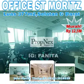 Dijual office space di Lippo ST MORITZ Office Tower luas 377m2 Rp12,5M