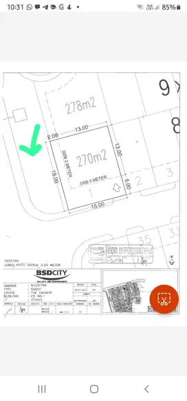 Tanah Kavling Hook Hadap Selatan di Eminent BSD City Cluster illustria