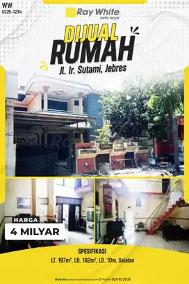 Dijual Rumah di Jebres Pinggir Jalan Besar Cocok untuk Ruang Usaha