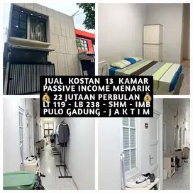 JUAL KOS KOST KOSAN KOSTAN 13 KAMAR DI PULO GADUNG JAKARTA TIMUR